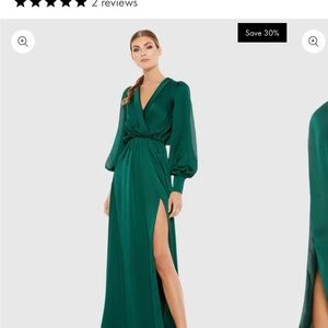 Chic Emerald Long Sleeve Dress